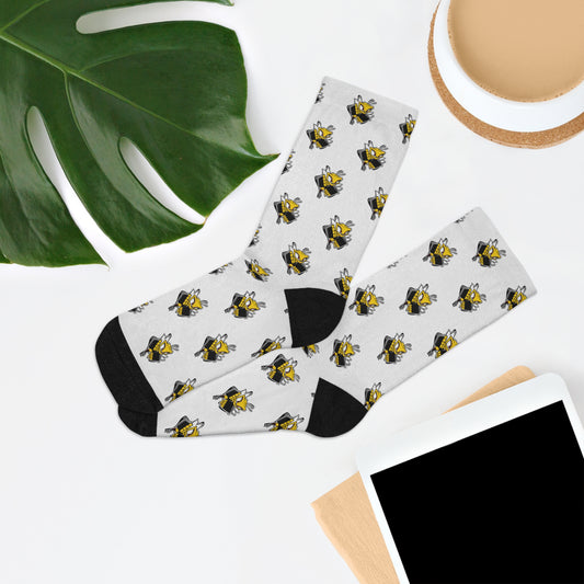 Killer Bee (Pattern) Recycled Poly Socks- No Background